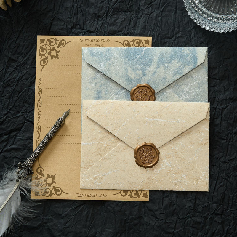 Wax Seal Letter Kit - 5pcs 금박 그림자 봉투 채널 스타일