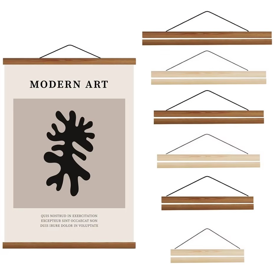 Engraved Wood Frame - 7가지 색상 30 40 50cm 자석