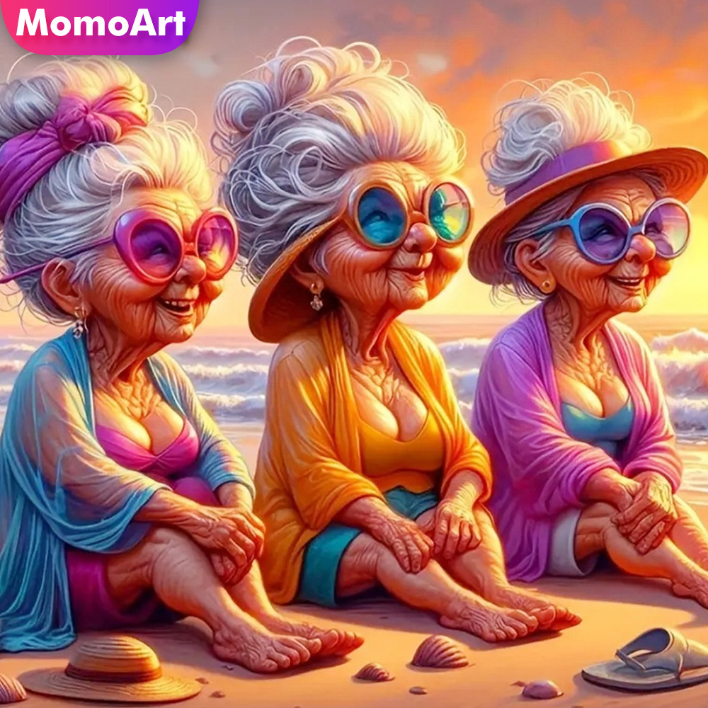 Photo Mosaic Print - Momoart 다이아몬드 페인팅 자수 키트, 노인