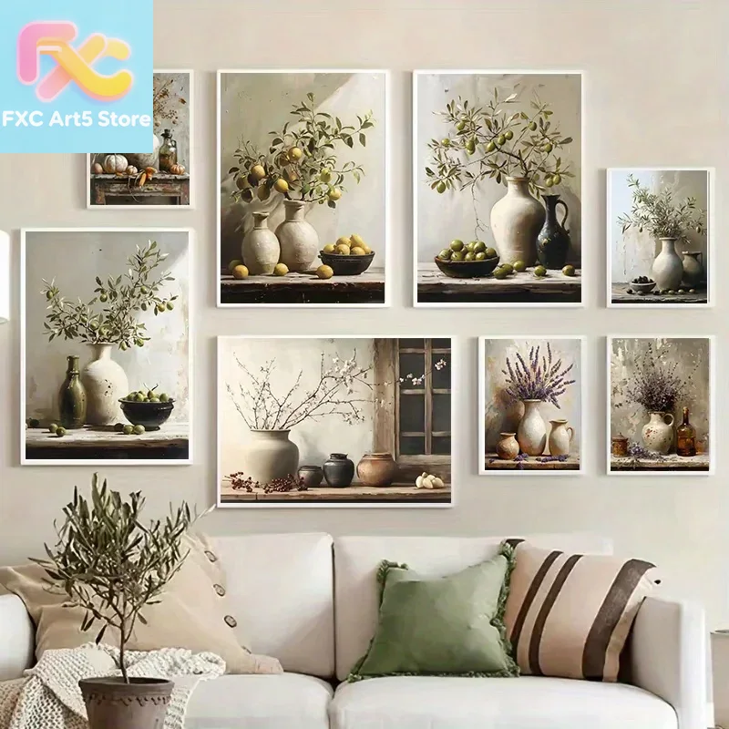 Family Tree Print - 프레임리스 1개, 레트로 정물화 포스터 프린팅,