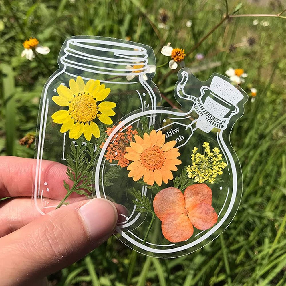 수제 DIY 투명 말린 꽃 책갈피 스티커, 식물 표본  - Dried Flower Bookmark 리뷰 및 가격