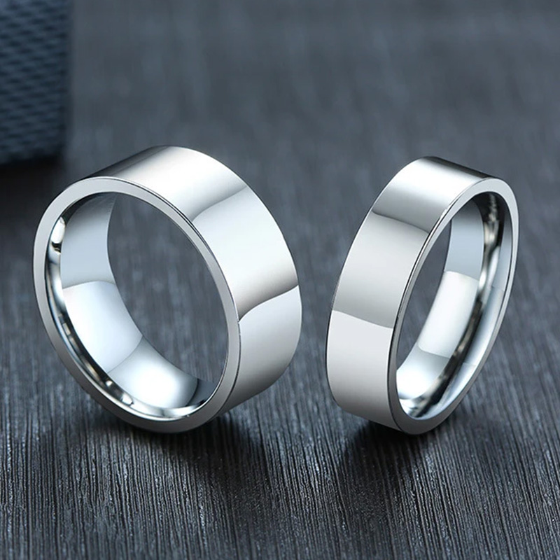 3/4/6/8mm 와이드 스테인레스 스틸 반지 높은 광 - Initial Ring Custom 리뷰 및 가격