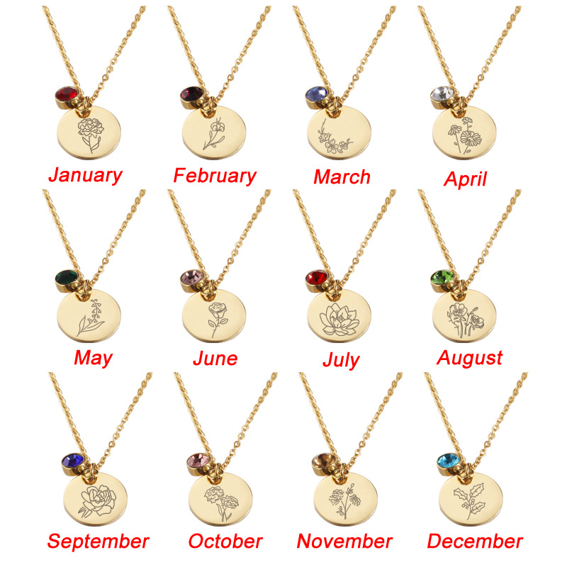 여성을 위한 크리스탈 탄생석 목걸이, 출생달 꽃 펜던트 - Birth Flower Necklace 리뷰 및 가격
