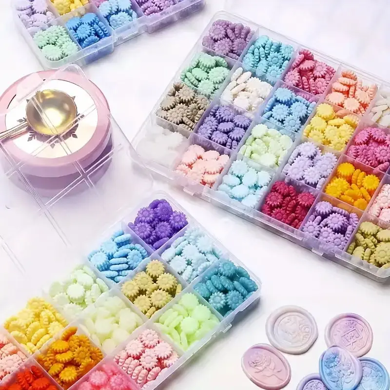 600개 박스형 실링 왁스 비즈, 24칸 팔각형 해바라 - Wax Seal Letter Kit 리뷰 및 가격