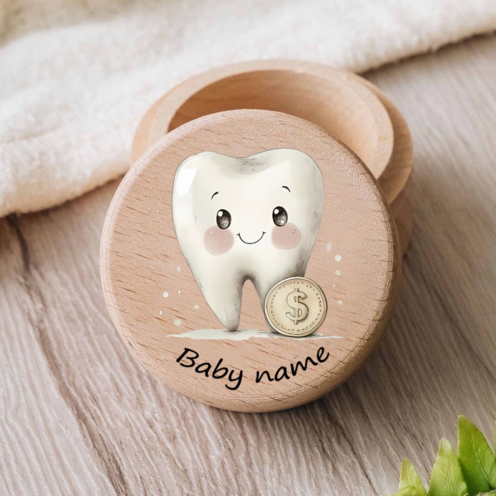 개인화 된 아기 첫 번째 치아 나무 치아 상자 우유 치 - Personalized Name Box 리뷰 및 가격