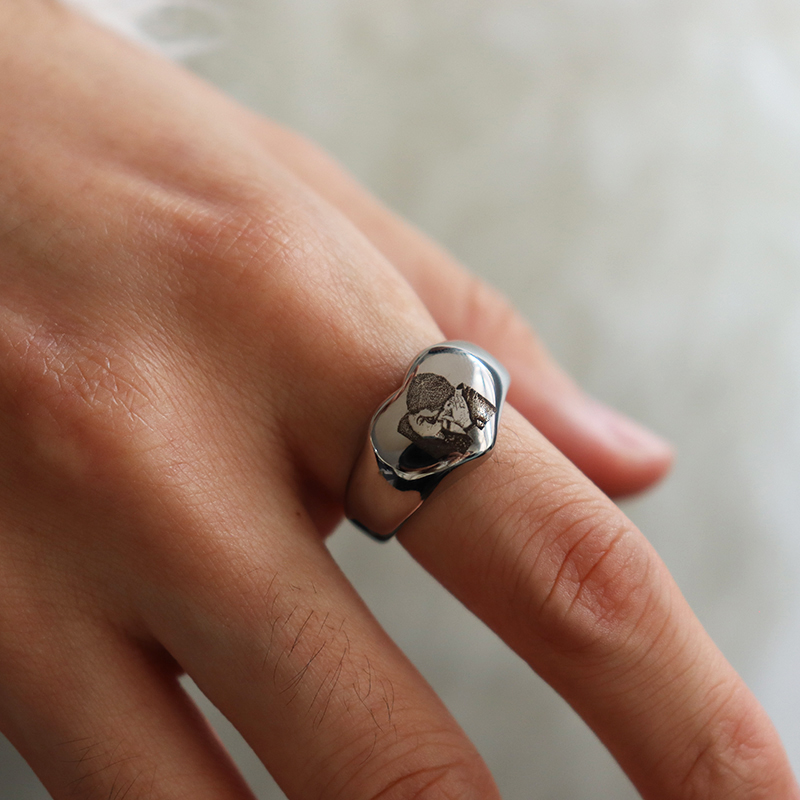 맞춤 각인 사진 로고 이름 하트 원형 반지 남녀용 스테 - Initial Ring Custom 리뷰 및 가격