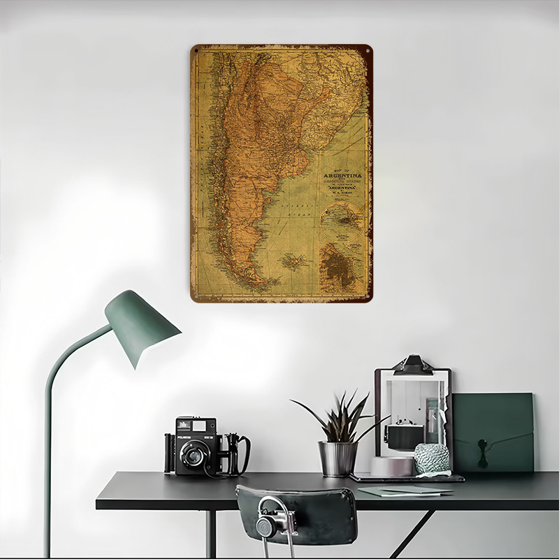 아르헨티나 빈티지 지도 틴 포스터 맞춤형 레트로 벽 장 - Custom Map Poster 리뷰 및 가격