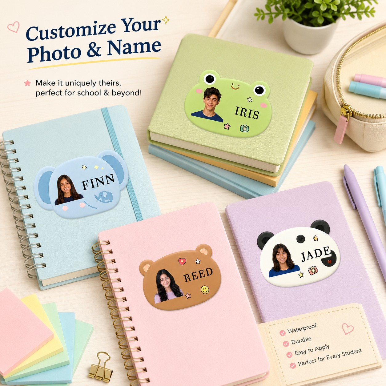 맞춤형 사진 이름 스티커, 귀여운 동물 모양의 개인 맞 - Custom Photo Book 리뷰 및 가격