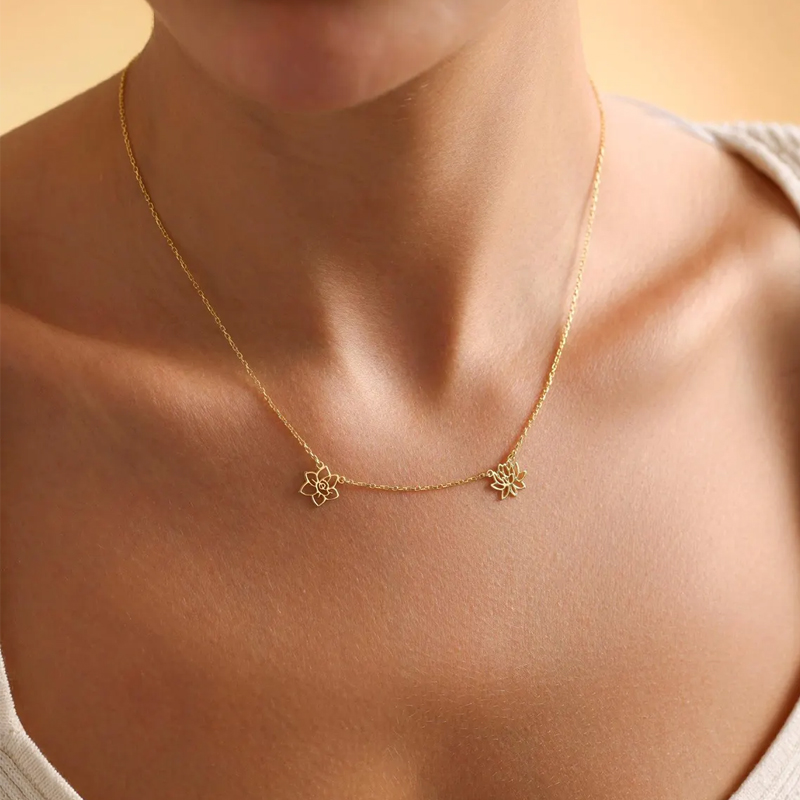 맞춤형 출생 꽃 목걸이 여성 어린이 Stianless  - Birth Flower Necklace 리뷰 및 가격