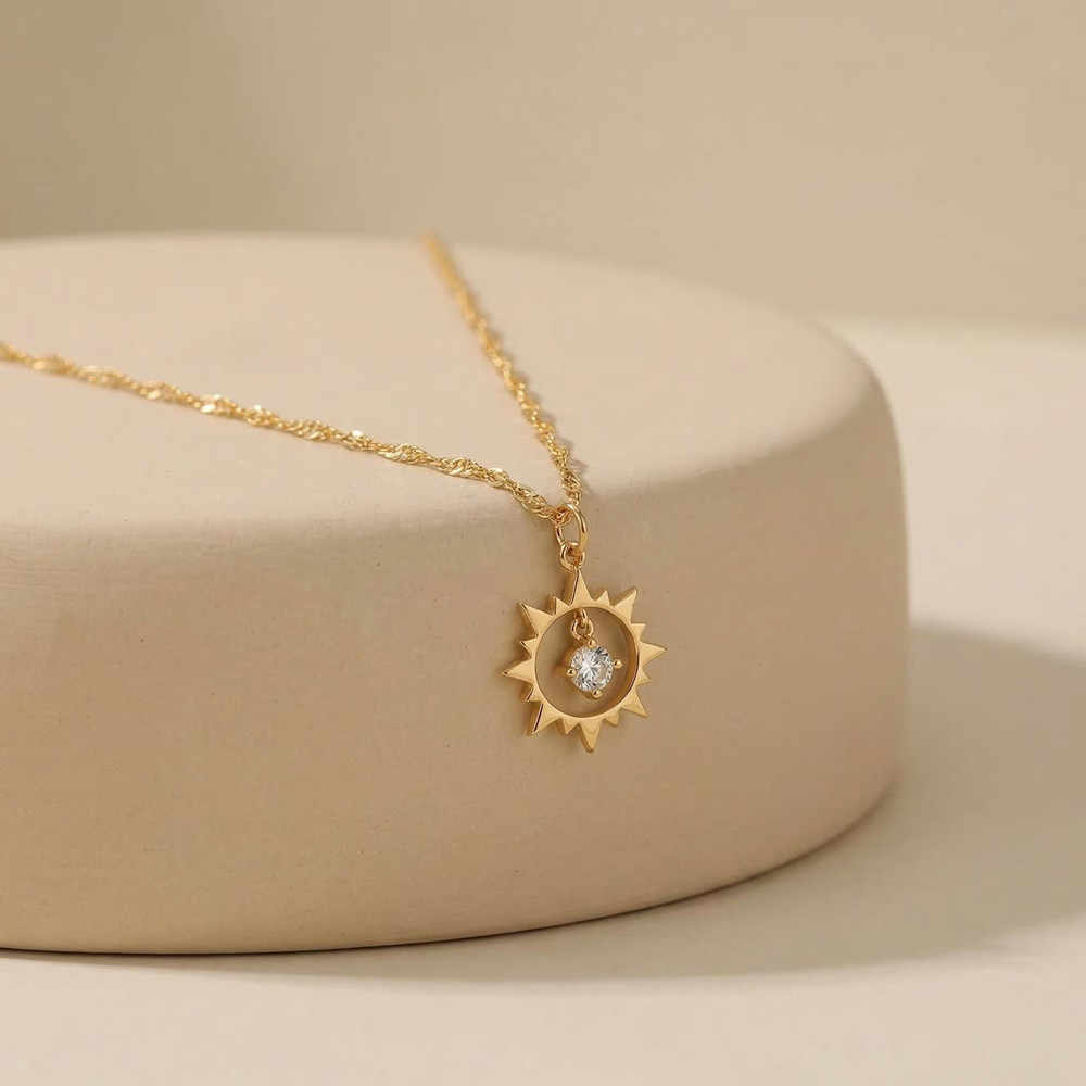커스텀 빈티지 선 네크리스 스테인리스 스틸 미니멀리스트 - Birth Flower Necklace 리뷰 및 가격