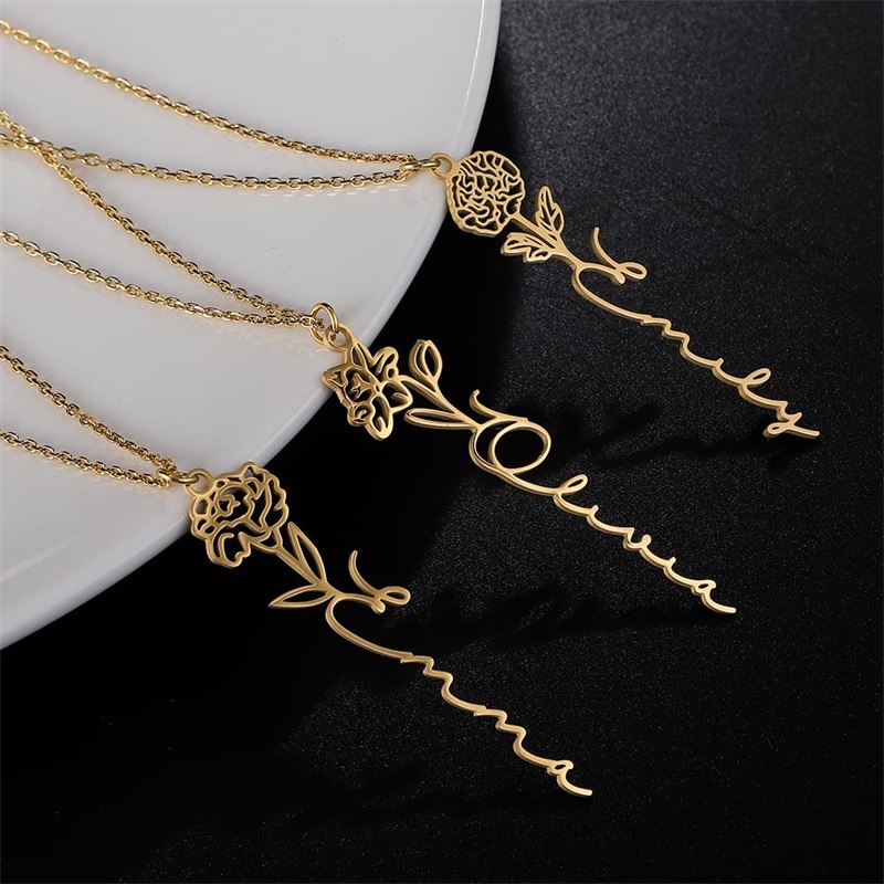 개인화 된 출생 꽃 이름 목걸이 맞춤 이름 목걸이 펜던 - Birth Flower Necklace 리뷰 및 가격