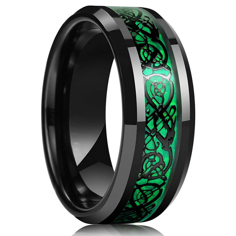 패션 8mm 남자 스테인레스 스틸 셀틱 드래곤 반지 상 - Initial Ring Custom 리뷰 및 가격