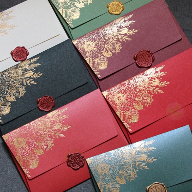 10pcs/특수 종이 카드 핫 스탬핑 초대장 봉투, 진 - Wax Seal Letter Kit 리뷰 및 가격
